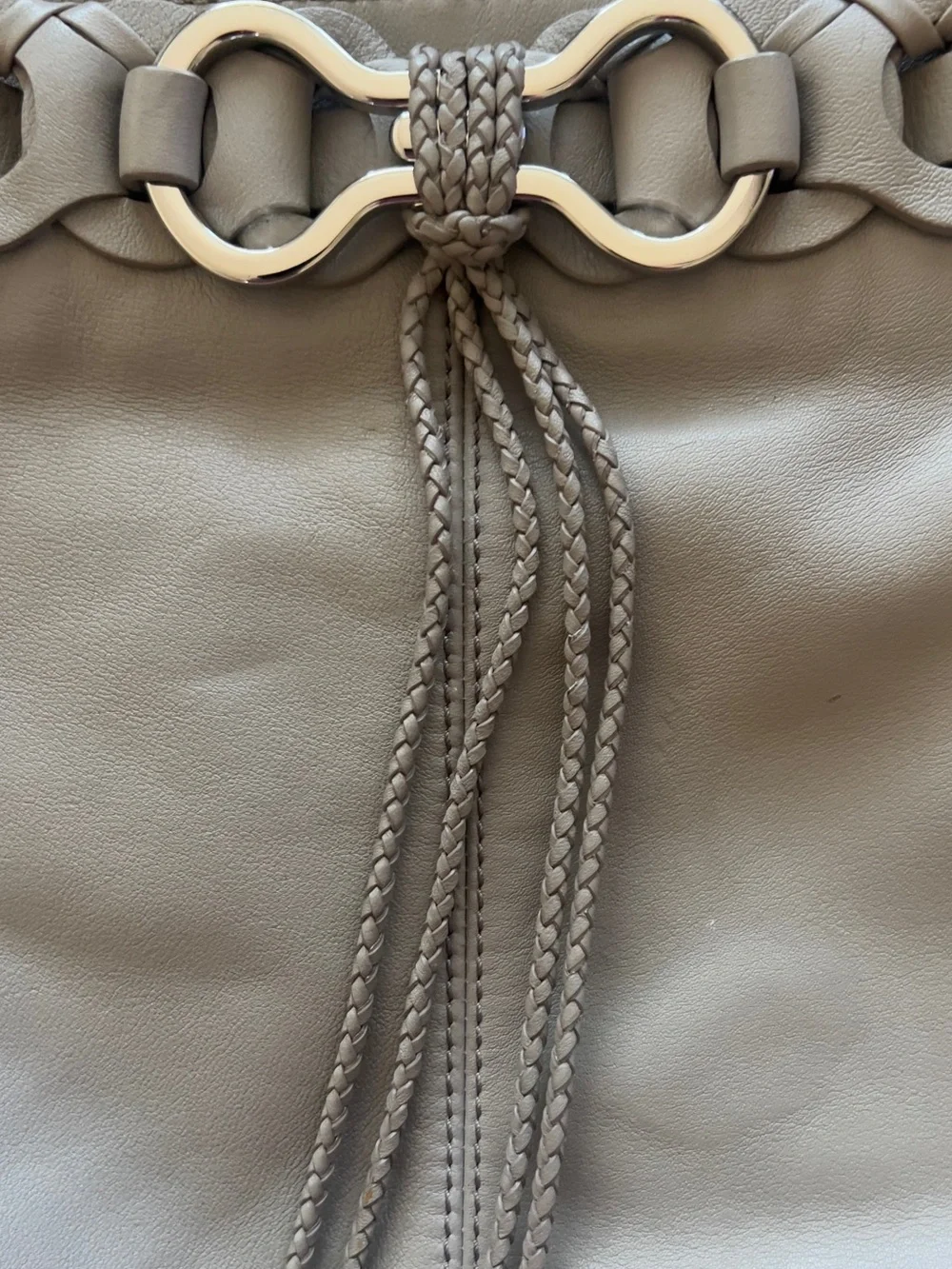 Cole Haan Gray Braided-Trim Hobo Bag - Women's Shoulder Bag
